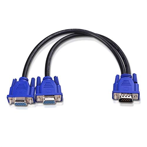 Image of Cable Matters VGA Splitter Cable 30cm for Screen Duplication, Mirror Display Only (No Extension), Supports Full HD 1080P VGA Y Cable for Screen Duplication