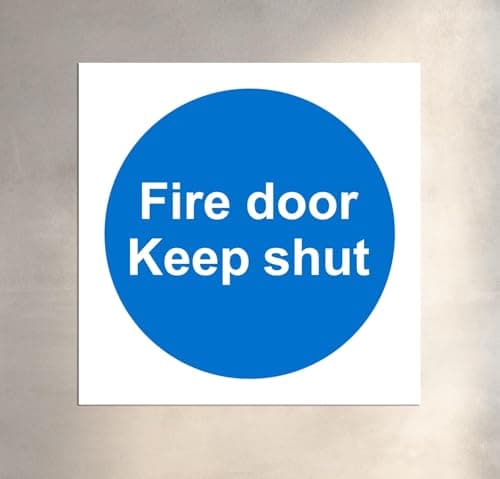 Image of Fire door keep shut safety signs - Pack of 10-1.2mm Rigid plastic 100mm x 100mm