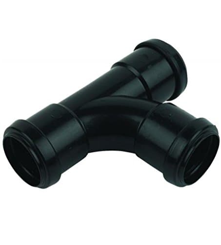 Image of FLOPLAST 40mm Black Pushfit Waste Pipe Tee - Bag of 2