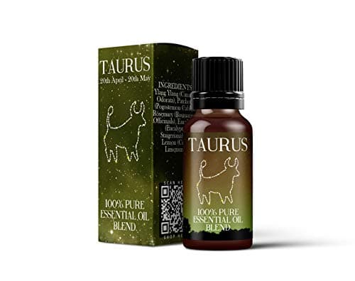Image of Mystix London | Taurus Zodiac Sign Essential Oil Blend 10ml | 100% Pure & Natural | Aromatherapy for Earth Signs | Eucalyptus, Lemon, Patchouli, Rosemary, Ylang Ylang | Vegan, GMO Free