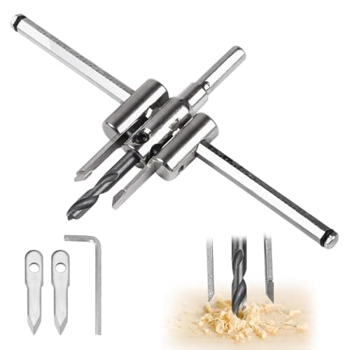 Image of Circle Cutter 30-300 MM Adjustable Hole Saw Alloy Steel Hole Cutter Universal Drill Bit for Woodworking, Plastic, Plasterboard Cutter for Precise Circle Cutting Wood Hole Cutters with Arbor