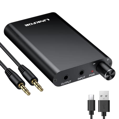 Image of LiNKFOR HiFi Headphone Amplifier for 16–300Ω Headphones, Portable Stereo Headphone Amp with Two-Stage Gain Switch, Type-C Charging, Aluminum Alloy Housing for Phones, PCs & Media Players