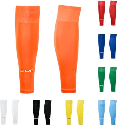 Image of Football Sock Sleeves To Accompany Grip Socks - Fits Over Calf/Shin Pads - Variety Of Colours To Match Your Team Kit (Orange)