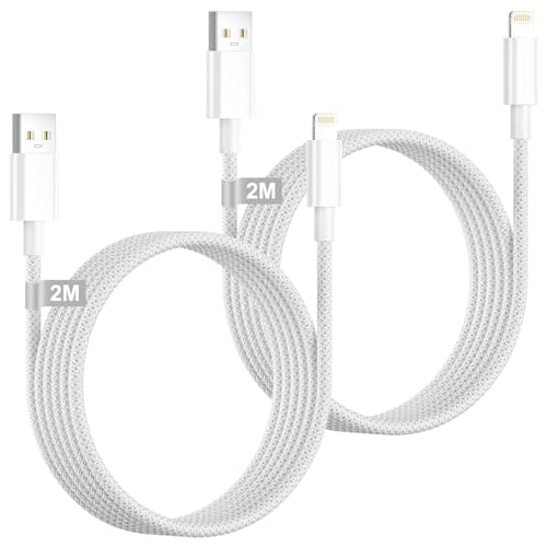 Image of iPhone Charger Cable 2M 2Pack,[Apple MFi Certified] Lightning Cable 2M iPhone Fast Charger Cable USB to Lightning Cable iPhone Charging Cable Lead Wire for iPhone 14/13/12/11 Pro Max/XS/XR/8/iPad