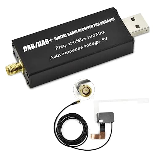 Image of Rimoody DAB/DAB+ Radio Receiver for Android Cars with USB Dongle and Digital Audio Transmission with Antenna