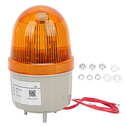 Image of Warning Light BEM-2071 LED Rotating Flashing Indicator Portable Emergency Warning Light for Outdoor Yard Factory Monitoring 220V AC(Orange)