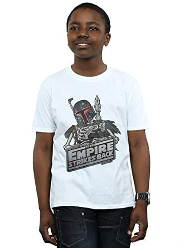 Image of Star Wars Boys Boba Fett Skeleton T-Shirt White 5-6 Years