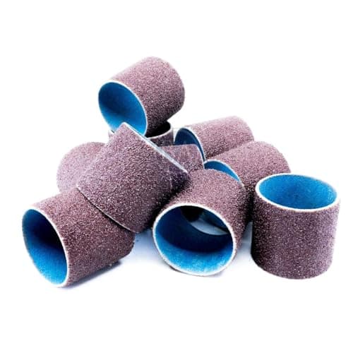 Image of Benchmark Abrasives Aluminum Oxide 1.5" x 1.5" Abrasive Spiral Bands for Die Grinder, Rotary Drill Deburrs and Finishes Metal (Pack of 10) (80 Grit)