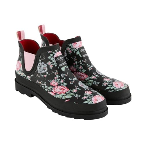 Image of Regatta Womens Cath Kidston Low Ankle Wellies - Black Hackney Rose - 3