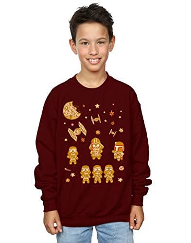 Image of Absolute Cult Star Wars Boys Gingerbread Empire Sweatshirt Burgundy 9-11 Years