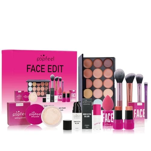 Image of FantasyDay All-in-one Makeup Gift Sets | Xmas Makeup Kit for Women Girls Essential Cosmetic Bundle Travel Make-up Include Eyeshadow Lipstick Blush Concealer Eyeliner Lipgloss Mascara Eyebrow Pencil