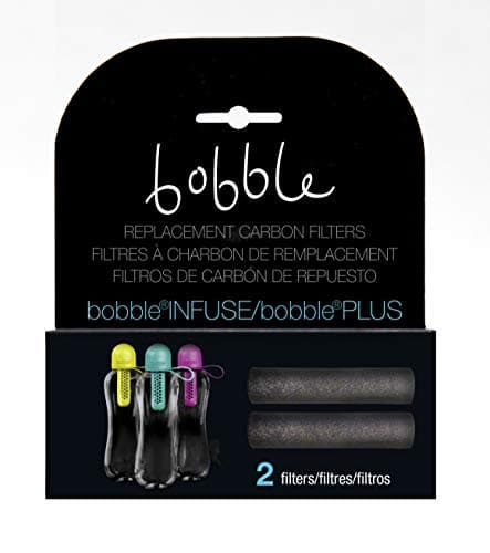 Image of Bobble Plus Twin Pack Carbon Replacement Filters - Suitable for Bobble Plus & Carry Cap V2 Plastic Water Bottles - BPA Free, Reusable, Recyclable, Dishwasher Safe - Bottle Not Included