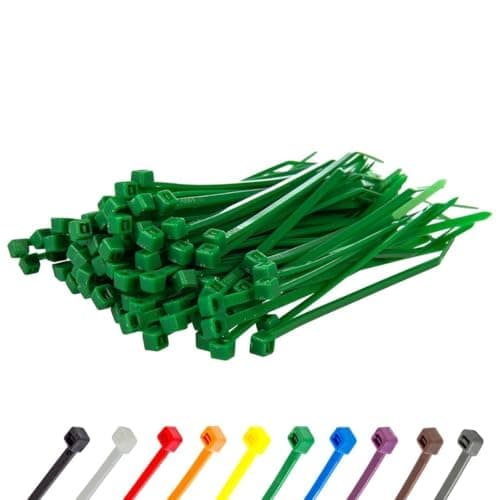 Image of Gocableties Small Green Cable Ties, 100mm x 2.5mm, Pack of 100, 4” Premium Nylon Zip Ties, Plastic Tie Wraps, Secure Self-Locking Mechanism, for Home, Garden, Office and DIY