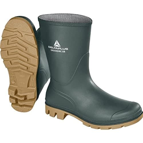 Image of DELTA PLUS Men's Deltaplus Groundmc OB SRA Working Half Wellington Boots Industrial, Green-Beige, 11 UK