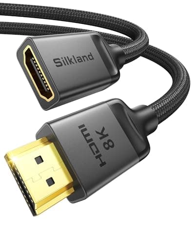 Image of Silkland HDMI 2.1 Extension Cable 2M, 10K 8K@60Hz 4K@120Hz/144Hz HDMI Extension Male to Female with Ethernet 48Gbps UHD eARC Dynamic HDR 10+ HDCP 2.3 Compatible with TV Stick, HDTV