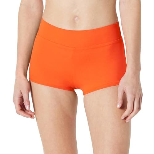 Image of Amazon Essentials Women's boy short swim bikini bottom, Orange, 16