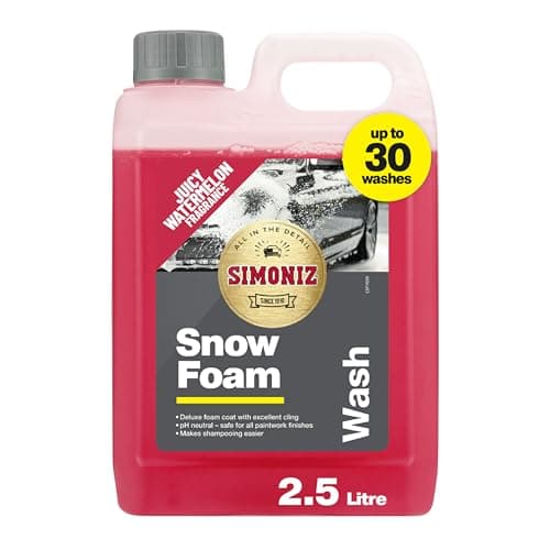 Image of Simoniz Concentrated Snow Foam Car Pre-Wash, 2.5L. Thick Cling pH Neutral Foam Cleaner, Watermelon Fragrance, Dilutes up to 1:9, 20–30 Washes, Pressure Washer Foam Lance Shampoo