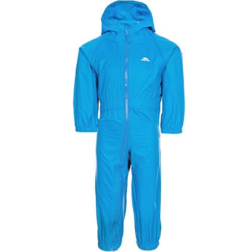Image of Trespass Unisex Babies Kids Rain Suit Button - Waterproof, Grown on Hood, Elasticated Cuffs and Ankles, Elasticated Side Waist, Full Body Length Zip