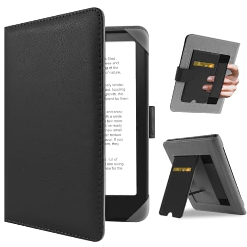 Image of HoYiXi Universal Case for 7 inch Kindle Paperwhite/Colorsoft 2024 Compatible with 6.8" Paperwhite Kobo Clara HD/Kobo Clara 2E eReader Protective cover with Foldable Stand Built-in pocket,Black