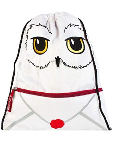 Image of Harry Potter Swim Bag | Hedwig Owl Delivery Plush Trainer PE Drawstring Backpack | Wizard Witchcraft Gifts One Size