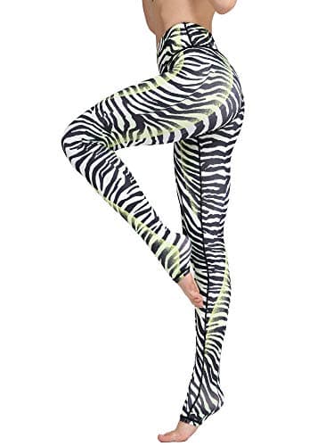 Image of FLYILY Women's Long Yoga Pants Sports Leggings Running Tights High Waist Stretch Fitness Trousers (Zebra, XL)