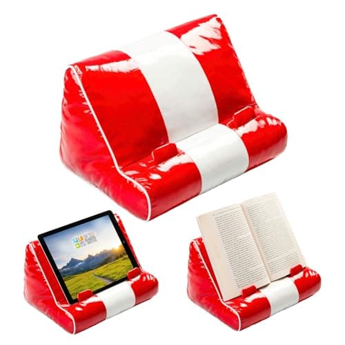 Image of Gifts for Readers & Writers Tablet & Book Stand, Soft Reading Pillow, Book Holder with Pockets for Storage, Suitable for eReader/iPad/Kindle or Galaxy devices