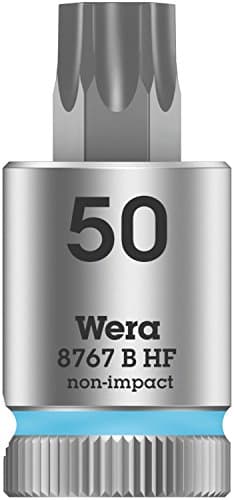 Image of Wera 05003072001 8767 B Holding Function Torx Zyklop Bit-Socket, Cyan, 3/8-Inch, TX 50 x 38 mm