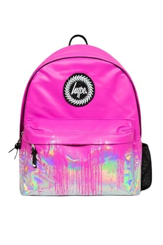 Image of hype Holo Drips Backpack (One Size) (Pink/Multicoloured)
