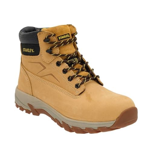 Image of STANLEY Tradesman Men's Leather, Steel Toe, Safety Work Boot Honey UK9 (EU43)