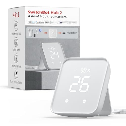 Image of SwitchBot Matter Hub 2, work as a WiFi Thermometer Hygrometer, IR Remote Control, Smart Remote and Light Sensor, Link SwitchBot to Wi-Fi (Support 2.4GHz), Compatible with Alexa&Google Assistant