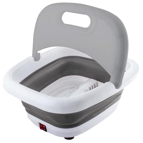 Image of Lifemax Foldaway Foot Spa: Heated, Portable Foot Massager with Hydrotherapy Bubbles & Vibration, Soothes Sore Feet, Boosts Circulation & Relieves Stress, Ideal for Home Self-Care, Easy Fold Storage