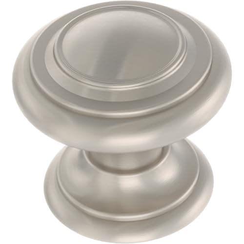 Image of Franklin Brass P44435K-NIC-B3 Simple Double Ring 1-1/8 in. (29 mm) Painted Nickel Round Cabinet Knob (30-Pack)