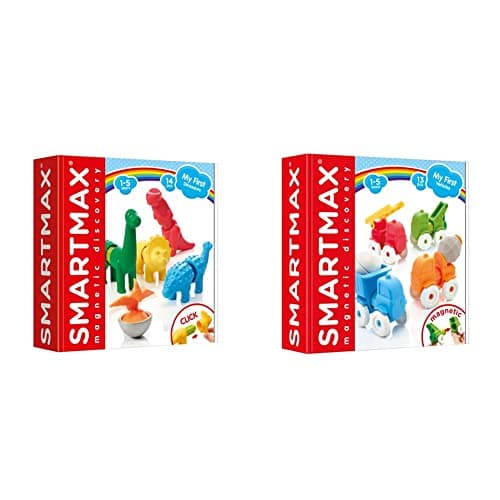 Image of SMARTMAX - My First Dinosaurs, Magnetic Discovery Play Set, 14 pieces, 1-5 Years & - My First Vehicles, Magnetic Discovery Play Set, 13 pieces, 1-5 Years