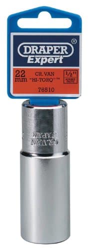 Image of Draper 76510 22mm 1/2-inch Square Drive Hi-Torq Bi-Hexagon Deep Socket