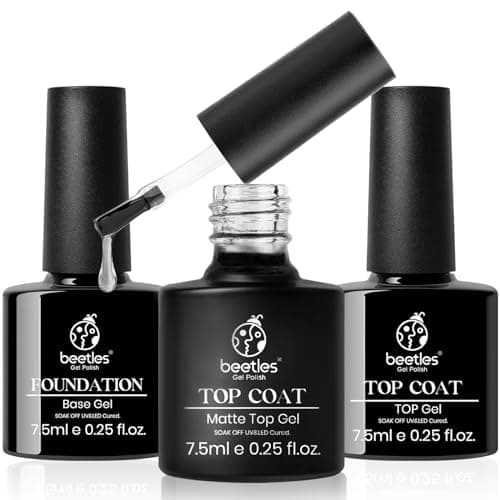 Image of Beetles Gel Nail Polish Set - Matte Top Coat, High Gloss Top Coat, Base Coat & UV LED Lamp - No Wipe, Long Lasting, Soak Off, Nail Art Manicure Kit