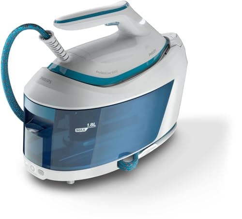 Image of Philips PerfectCare Steam Generator 6000 Series - 2400 W, 500 g Steam Bump, 6.5 Bar Pressure, OptimalTEMP Technology, 1.8 Litre Tank, White/Blue (PSG6022/20)