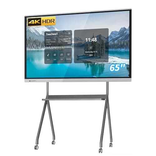 Image of TouchWo 65" Touchscreen Monitor Smart Board, 4K Interactive Presentation Electronic Whiteboard, All-in-One PC, Digital Signage Display for Office & Classroom, Core i5 RAM 4GB+SSD 256GB