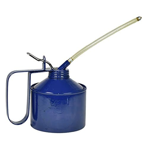 Image of 1-1/2 Pint Oil Lubricant Metal Can with Flexible Spout Thumb Pump Trigger