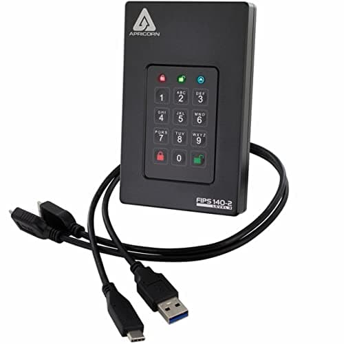 Image of Apricorn Aegis Fortress L3 - FIPS Level 3 Validated, 1TB USB 3.0 Hardware Encrypted Portable Hard Drive with PIN Access (AFL3-1TB)