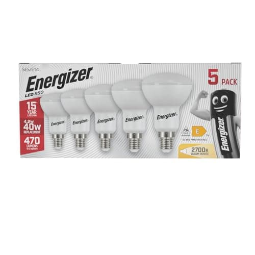 Image of Energizer LED Reflector Bulb R50, E14 / SES, 470lm, 4.2W, 2700K Warm White, Pack of 5 (Non Dimmable)
