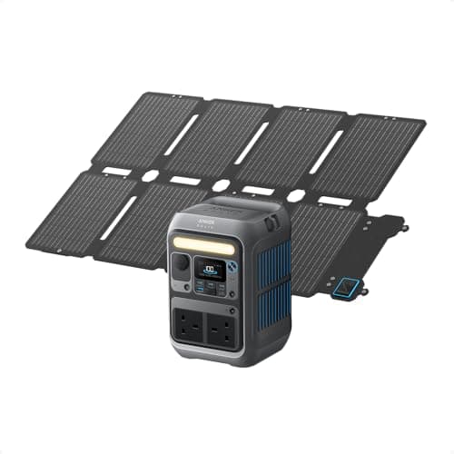 Image of Anker SOLIX C300 Portable Power Station with 100W Solar Panel, 288Wh LiFePO4 Battery, 300W (Peak 600W) Solar Generator, 140W Side Quick Charging Power, for Camping, Outdoors, Travel & Emergency