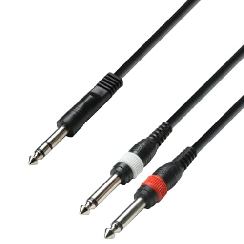 Image of Adam Hall 3 Star Series 1m 6.3mm Jack Stereo to 2x 6.3 Jack Mono Audio Cable