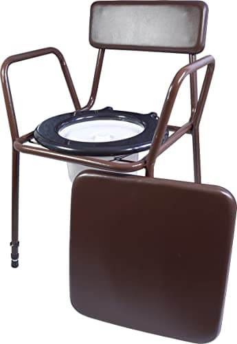 Image of Aidapt Free Standing Height Adjustable Stacking Commode Chair with Padded Back and Over Seat for Discretion, Ready Assembled, Easy to Clean for Homes and Care Homes