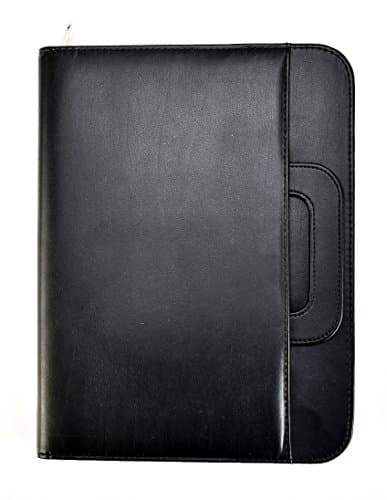 Image of Arpan A4 Black Conference Folder for Personal, Executive, Professionals, Corporate, Businesses, A4 Soft Touch Portfolio Case with Portable Handle, Calculator & Pad (34 x 25 cm)