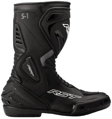 Image of RST S1 Mens CE Leather Sport Touring Motorcycle Boots (9 UK, Black, numeric_9)