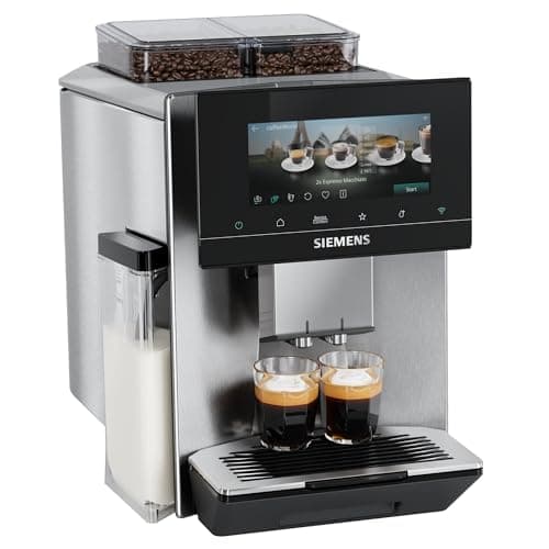 Image of SIEMENS EQ900 iAroma Fully Automatic Espresso Machine, 6.8-Inch iSelect Touch Display, baristaMode, comfortMode, beanIdent Technology, Dual Bean Containers, Home Connect App, Inox, TQ927G03