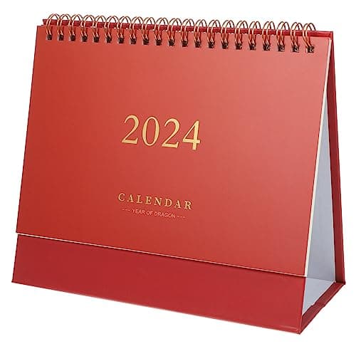 Image of NUOBESTY Desk Calendar, 2023-2024 Desktop Calendar 18 Months Standing Flip Planner 2024 for Office Home Decor