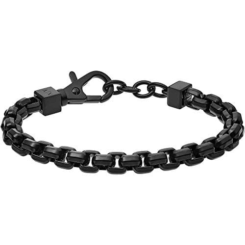 Image of Armani Exchange Bracelet for Men -, Inner length: 185-205mm / Size chain link: 8x8x4mm black Stainless Steel Bracelet, AXG0047001