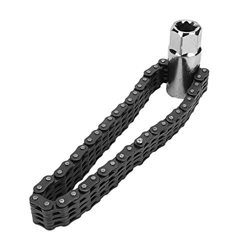 Image of Heavy Duty Chain Type Oil Filter Wrench – Universal Adjustable Removal Tool for Cars, Trucks & SUVs, Durable Steel Construction Strap Wrench for 14cm Oil Filters