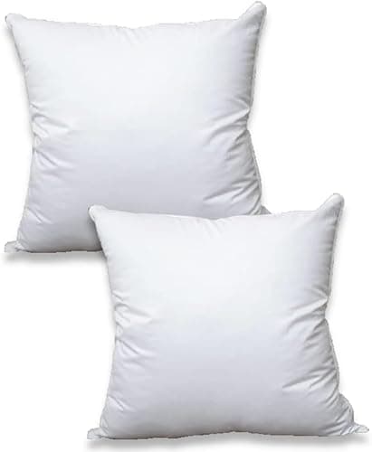 Image of Cushion Inserts Pads (Pack of 2) 65 x 65 cm (26x26 Inches) - White Virgin Hollowfibre Bounce Back Cushion Inner - Plump Square Cushion Pads for Sofa, Couch & Decorative Pillow Fillers – Made in UK